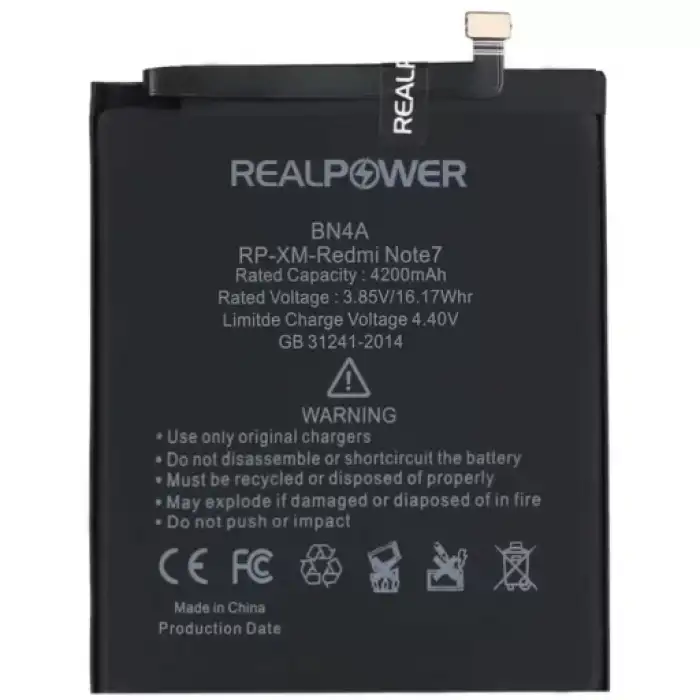 Realpower Xiaomi Uyumlu Redmi Note 7 Batarya 4200Mah