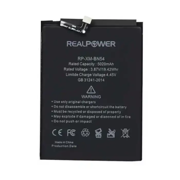 Realpower Xiaomi Uyumlu Redmi Note 9 Pro Batarya 5020Mah