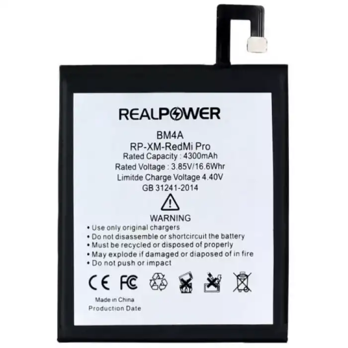 Realpower Xiaomi Uyumlu Redmi Pro Batarya 4300Mah