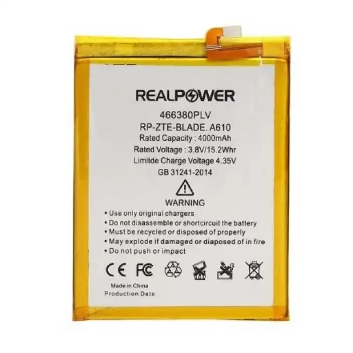Realpower ZTE Uyumlu Blade A610 Batarya 4000Mah