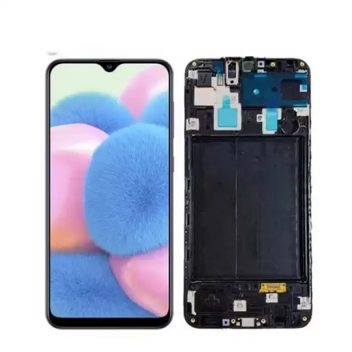 Samsung Uyumlu Galaxy A30S A307 Lcd Ekran Dokunmatik Siyah Revizyonlu Çıtalı