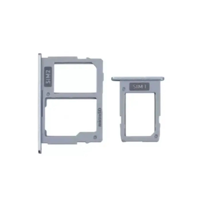 Samsung Uyumlu Galaxy J3 Pro 2017 J330 Sim Kart Tepsisi Gümüş Çift