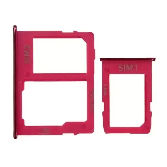 Samsung Uyumlu Galaxy J4 Plus J415 Sim Kart Tepsisi Kırmızı Çift