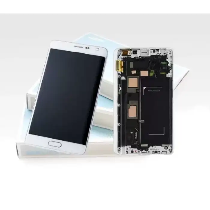 Samsung Uyumlu Galaxy Note 4 Edge N915 Lcd Ekran Dokunmatik Beyaz Servis Gh97-16636B