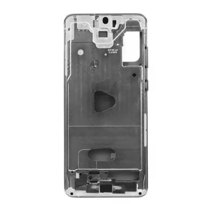 Samsung Uyumlu Galaxy S20 Plus G985 Kasa Kapak Silver Çıtalı