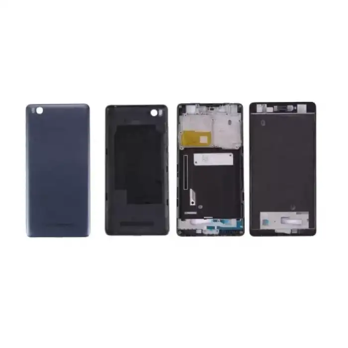 Xiaomi Uyumlu Mi 4C Kasa Kapak Siyah Çıtalı