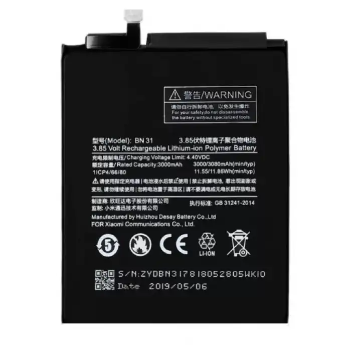 Xiaomi Uyumlu Mi A1 Bn31 Batarya Pil