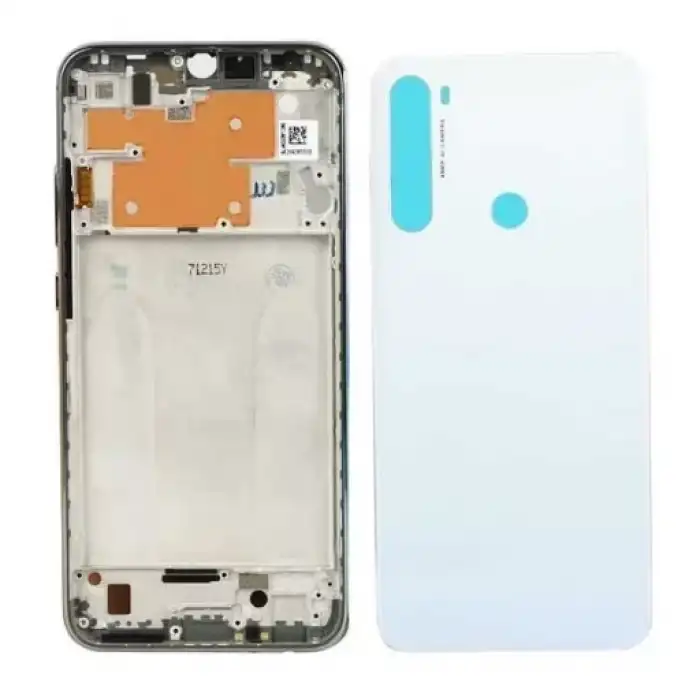 Xiaomi Uyumlu Redmi Note 8 Kasa Kapak Beyaz Çıtalı