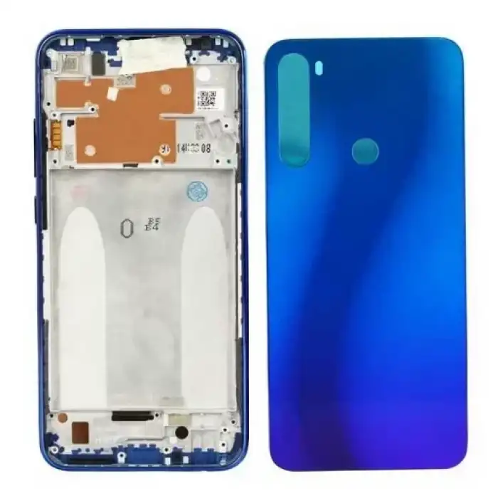 Xiaomi Uyumlu Redmi Note 8 Kasa Kapak Mavi Çıtalı