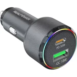 Realpower 48W Hızlı Araç Şarjı + Type-C Den Type-C Kablo Rp-Cc48W