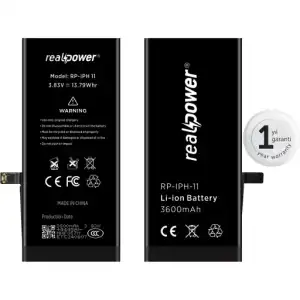 Realpower Apple Uyumlu iPhone 11 Yüksek Kapasiteli Batarya 3580Mah
