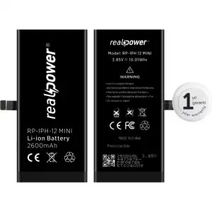 Realpower Apple Uyumlu iPhone 12 Mini Yüksek Kapasiteli Batarya 2227Mah