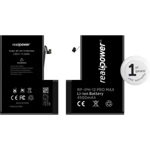 Realpower Apple Uyumlu iPhone 12 Pro Max Yüksek Kapasiteli Batarya 3687Mah