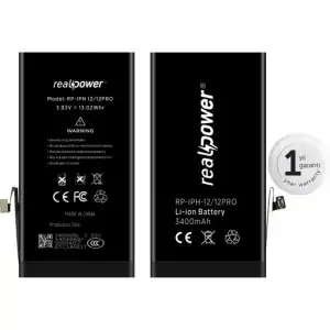 Realpower Apple Uyumlu iPhone 12 Pro Yüksek Kapasiteli Batarya 2815Mah