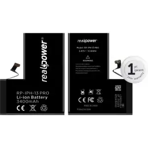 Realpower Apple Uyumlu iPhone 13 Pro Yüksek Kapasiteli Batarya 3095Mah
