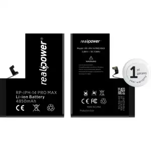 Realpower Apple Uyumlu iPhone 14 Pro Max Yüksek Kapasiteli Batarya