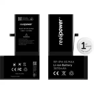 Realpower Apple Uyumlu iPhone Xs Max Yüksek Kapasiteli Batarya 3710Mah