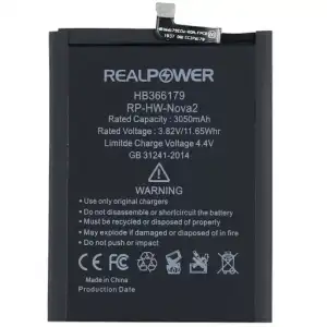 Realpower Huawei Uyumlu Nova 2 Batarya 3050Mah