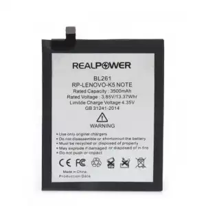 Realpower Lenovo Uyumlu K5 Note Batarya