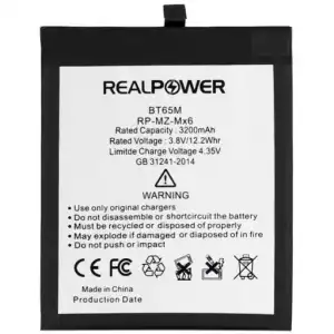 Realpower Meizu Uyumlu Mx6 Batarya 3200Mah