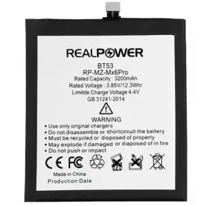 Realpower Meizu Uyumlu Mx6 Pro Batarya 3200Mah