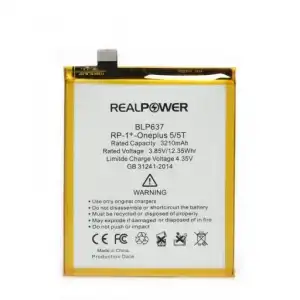 Realpower OnePlus Uyumlu 5 5T Batarya 3210Mah