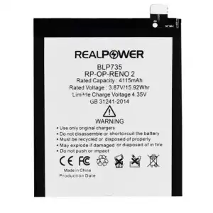 Realpower Oppo Uyumlu Reno 2 Batarya 4115Mah