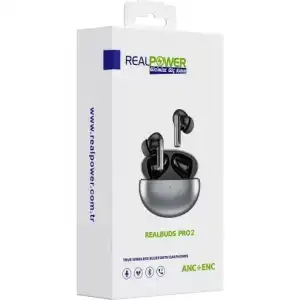 Realpower Realbuds Pro 2 Anc + Enc Gürültü Önleyici Gerçek Kablosuz Tws Gri Bluetooth Kulaklık Rp-Rbp2G