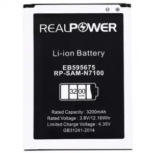 Realpower Samsung Uyumlu Galaxy Note 2 N7100 Batarya 3200Mah