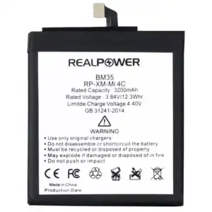 Realpower Xiaomi Uyumlu Mi 4C Batarya 3200Mah