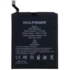 Realpower Xiaomi Uyumlu Mi 5 Batarya 3110Mah