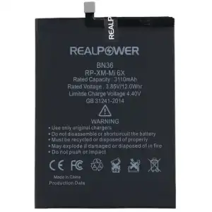 Realpower Xiaomi Uyumlu Mi 6X Batarya 3110Mah