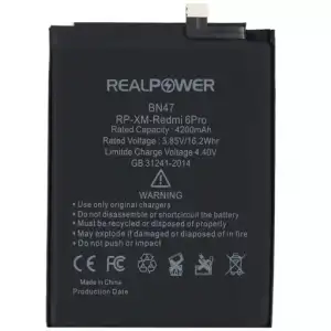 Realpower Xiaomi Uyumlu Mi A2 Lite Batarya 4200Mah