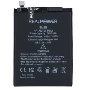 Realpower Xiaomi Uyumlu Mi Mix 2 Batarya 3600Mah