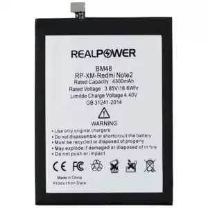 Realpower Xiaomi Uyumlu Redmi Note 2 Batarya 4300Mah