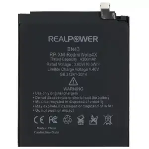 Realpower Xiaomi Uyumlu Redmi Note 4X Batarya 4300Mah