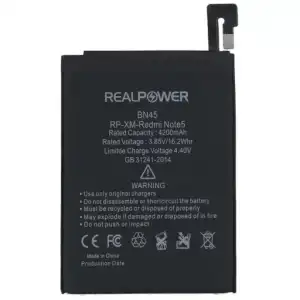 Realpower Xiaomi Uyumlu Redmi Note 5 Batarya 40200Mah