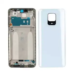 Xiaomi Uyumlu Redmi Note 9 Pro Kasa Kapak Beyaz Çıtalı