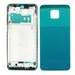 Xiaomi Uyumlu Redmi Note 9S Kasa Kapak Yeşil Çıtalı