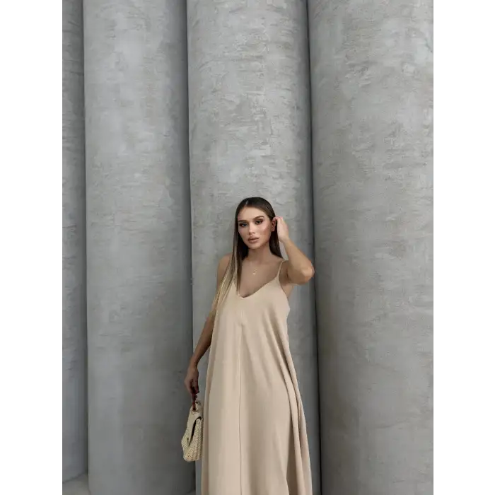 Aerobin uzun elbise bej pt