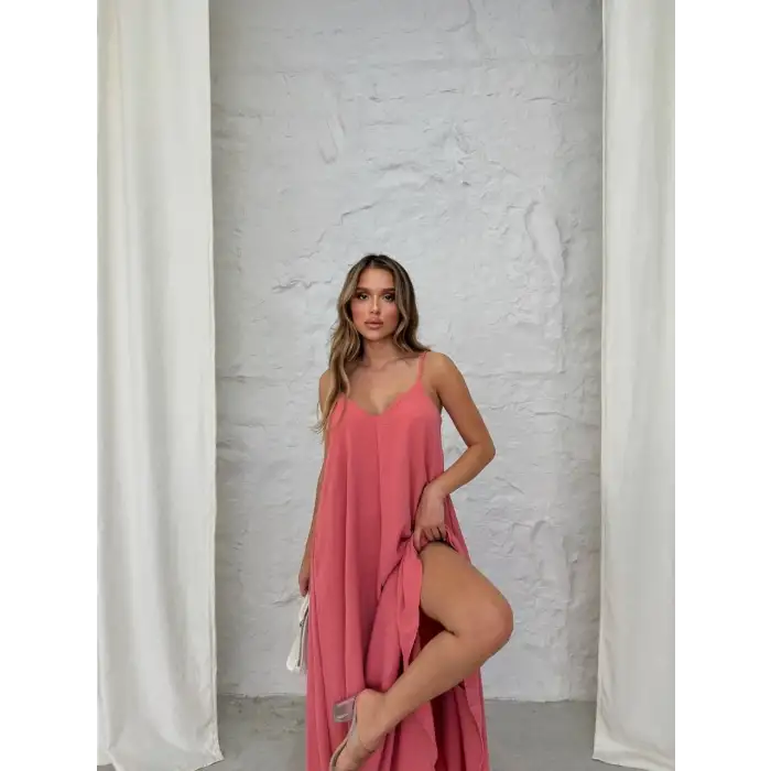 Aerobin uzun elbise pembe pt