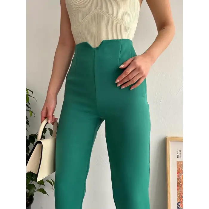 Atlas fletolu pantolon petrol yeşili