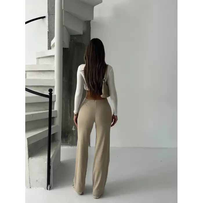 Fit comfort bej salaş pantolon A6011