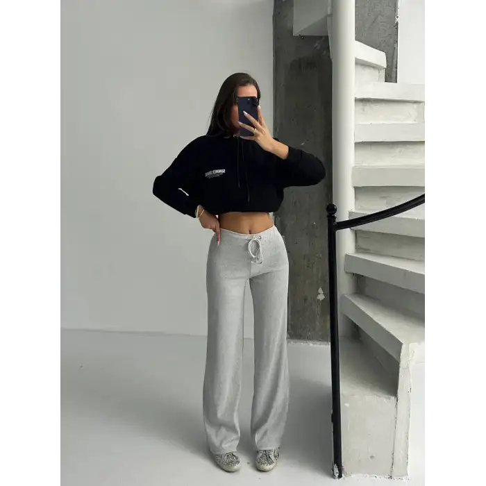 Fit comfort gri salaş pantolon A6011