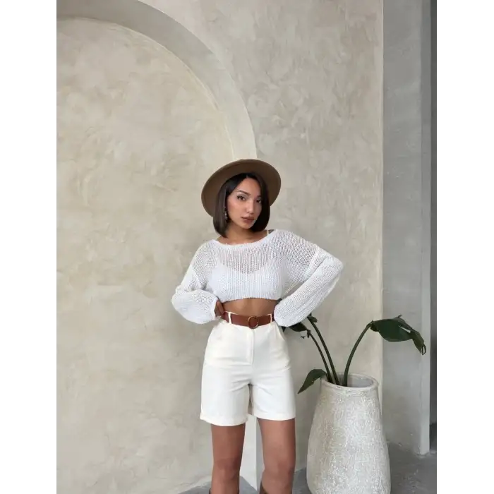 Gabardin kumaş şort