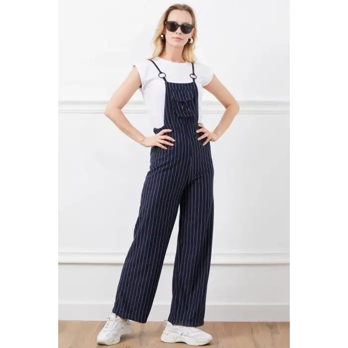 İp askılı beli lastikli tulum