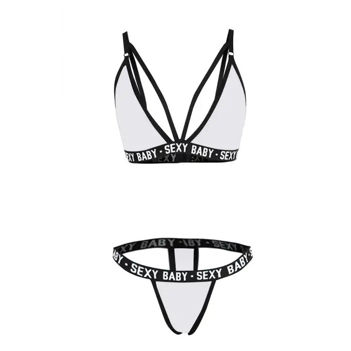 Kadın Beyaz Yazı Detaylı Ipli Sütyen Takımı – Modern, Konforlu ve Günlük Kombinlere Uygun