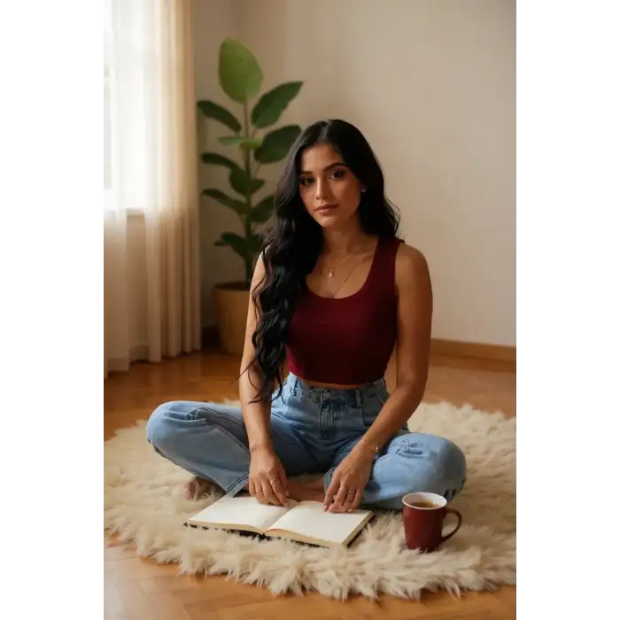 Kadın Bordo Kare Yaka Crop Top Bluz – Şık, Rahat ve Kolay Kombinlenebilir