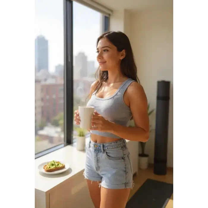 Kadın Gri Kare Yaka Crop Top Bluz – Şık, Rahat ve Kolay Kombinlenebilir