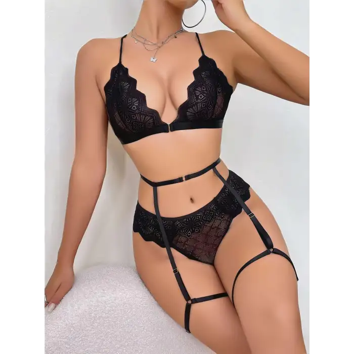 Kadın Siyah Fantezi Jartiyer 2148